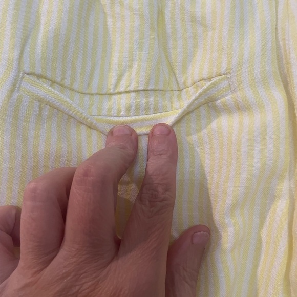 Loft. Size small wide leg linen yellow striped pants - Picture 4 of 15